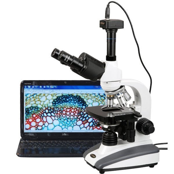 Amscope 40X-2000X Biological Compound LED Microscope, 10MP Digital Camera T360B-10M
